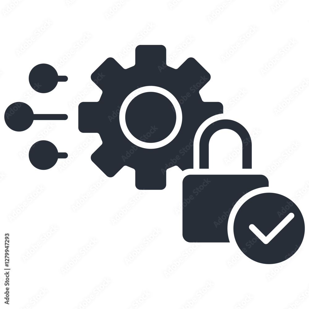 Poster ai security icon. vector.editable stroke.linear style sign for use web design,logo.symbol illustrati
