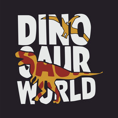 Obraz premium dinosaur world design cartoon vector illustration