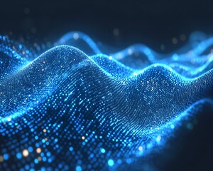 Blue digital wave, tech background