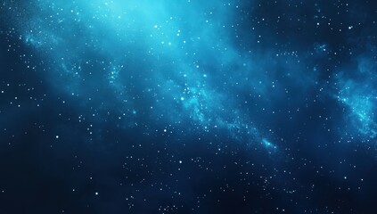 Stunning deep space view with vibrant blue and teal nebulas filled with countless stars illuminating the cosmic expanse at night