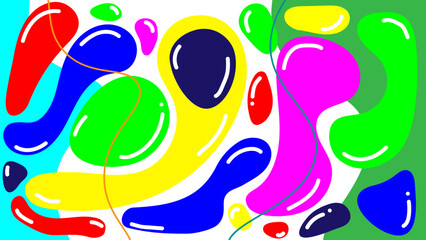 Abstract Fluid bubble colorful Template, Geometric Background, flat design Illustration, Modern Background.