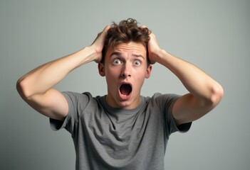 young man shocked