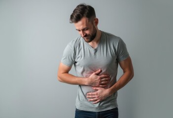 man with pain in his stomach
