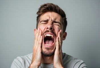 young man has toothache
