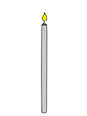Candle in continuous line pattern on white background. in continuous line pattern on white background.