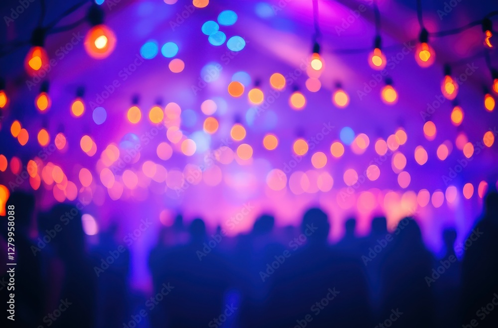 Aufkleber vibrant colorful background with soft blurry lights creating a festive atmosphere in a dimly lit eve