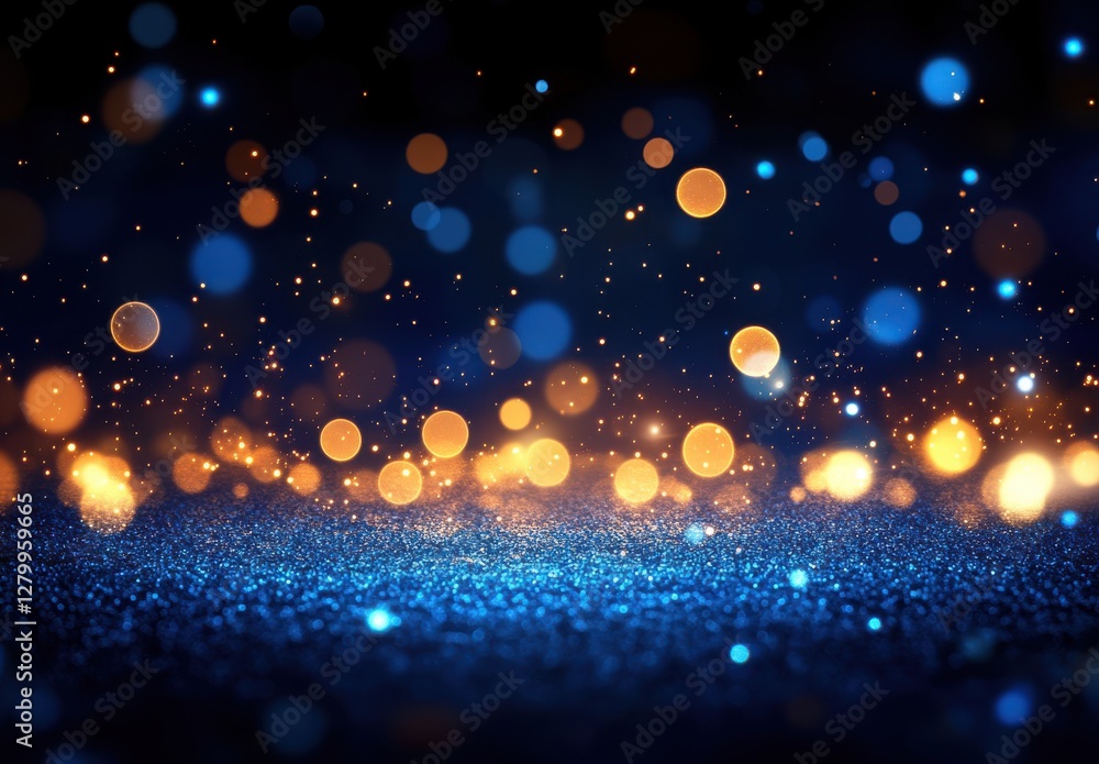 Aufkleber vibrant sparkling lights and bokeh effect on a dark background creating an enchanting atmosphere per