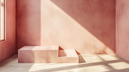 Pink Room With Two Tiered Display Platform