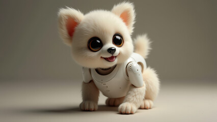 Obraz premium Cute Robotic Puppy, 3D Render - AI-generated imagery