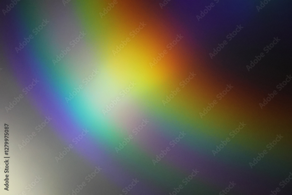 Poster light waves interference effect, color diffraction grating abstract background. iridescent blurred h
