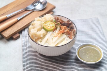Tekwan is Indonesian Traditional Food from Palembang. Made from fish and tapioca. Served with shrimp sauce.
