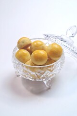 pineapple tart or nanas tart or nastar cookies. cookies with pineapple jam inside on bright mood