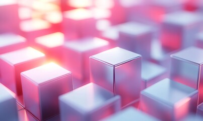 Fototapeta premium Abstract Background with Cubes, Generative AI