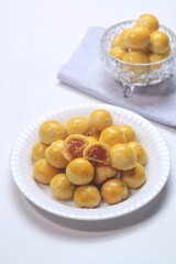 pineapple tart or nanas tart or nastar cookies. cookies with pineapple jam inside on bright mood