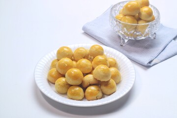 pineapple tart or nanas tart or nastar cookies. cookies with pineapple jam inside on bright mood