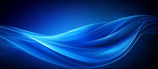 Abstract blue background with curved lines in vector style