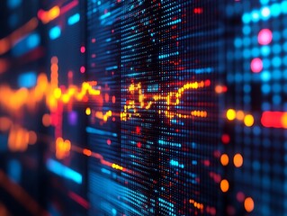 Digital data stream, server room, glowing