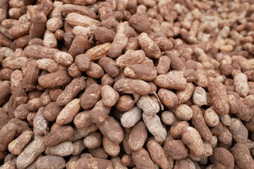 Heap of Freshly Harvested Raw Peanuts in Their Natural Shells