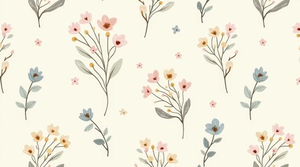 Floral watercolor seamless pattern
