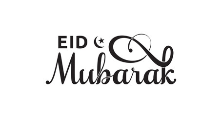 Elegant handwritten Eid Mubarak calligraphy with decorative flourishes and Islamic elements. Perfect for greeting cards, banners, invitations, posters, and digital Ramadan and Eid celebrations