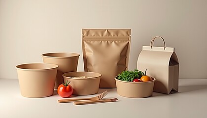 Eco-Friendly Food Containers with Fresh Vegetables Still Life