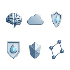 set of security icons