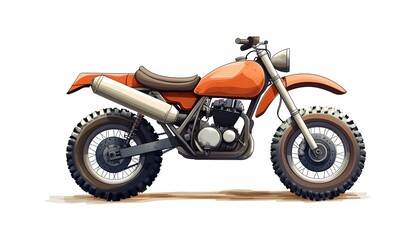 Fototapeta premium A stylish illustration showcases an orange off road motorcycle