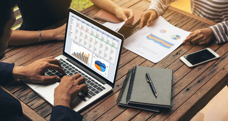 Business data dashboard provide business intelligence analytic for marketing strategy planning...