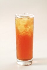 a glass of ice tea isolated on white background
