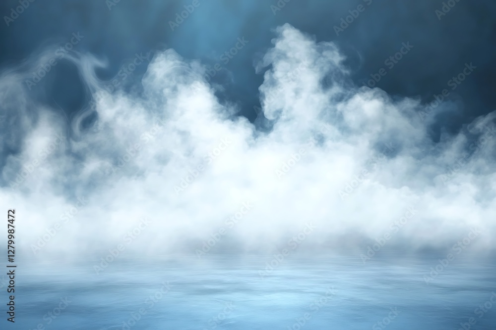 Poster abstract scene of smoke on a dark background. 3d rendering