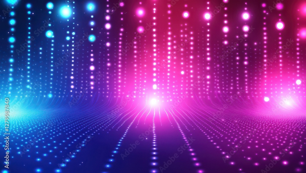 Poster abstract colorful digital background with luminous dots and glowing lights creating a vibrant atmosp