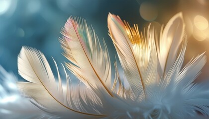 Naklejka premium Ethereal White Dove Feather in Gentle Light