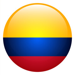 Colombia circle flag logo icon digital vector illustration