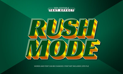 rush mode editable text effect with a race and speed text style