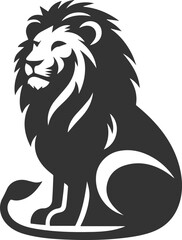 A lion sitting with a somber expression vector