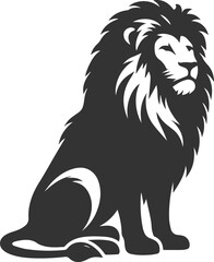 A lion sitting with a somber expression vector