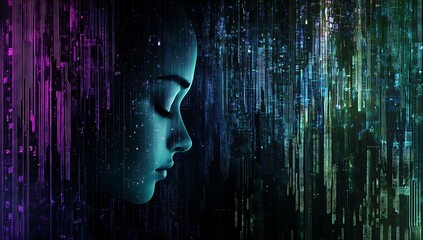 man with binary code