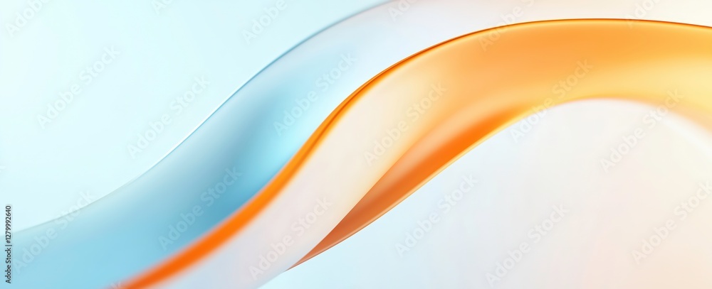 Poster abstract fluidity: abstract design of smooth, flowing ribbons in gradient colors, creating a dynamic