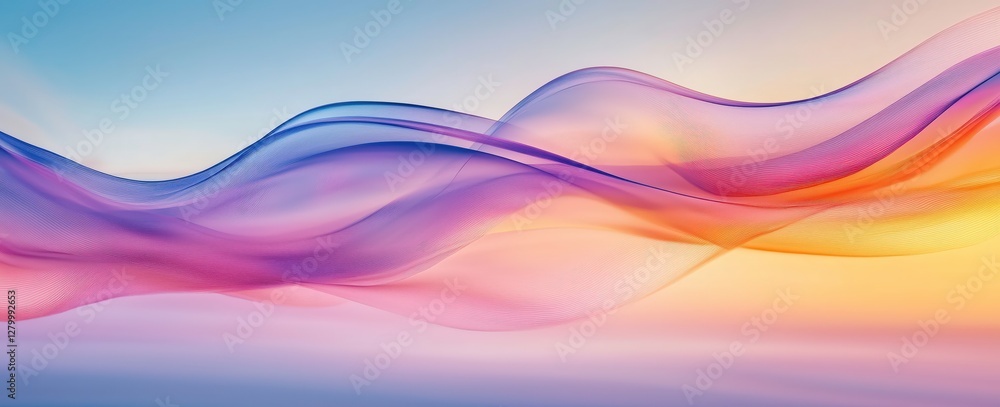 Poster abstract color waves: captivating waves of vibrant hues cascade across the canvas, creating a mesmer