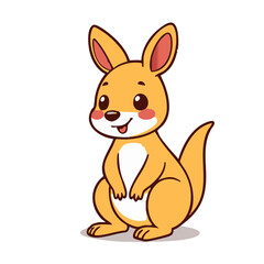 A cute happy lovely joyful kangaroo illustration 