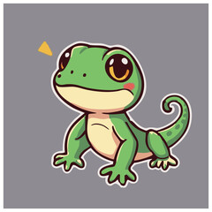 a happy cute cheerful lizard pet illustration 