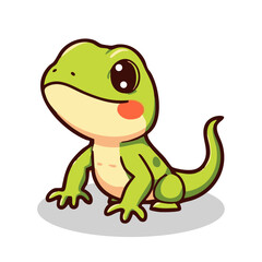a happy cute cheerful lizard pet illustration 