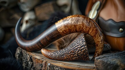 Bison Horn: A durable material from bison, bison horn is used in crafting handles, buttons, and ornaments due to its strength and unique texture.
