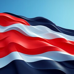 Naklejka premium Costa Rican Flag Waving in the Sky