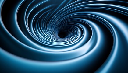 Blue swirling vortex, abstract background, digital art