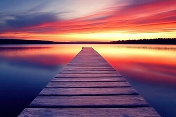 sunset over the lake