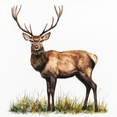 Naklejka premium Majestic elk in natural habitat wildlife photography scenic outdoors artistic viewpoint