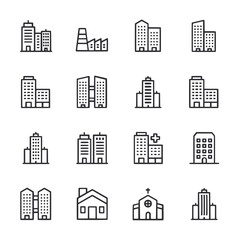 A set of buildings in a cityscape