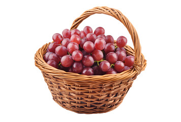 Fresh Red Grapes in a Wicker Basket.