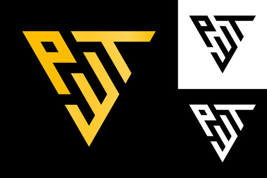 Abstract Initial Letters PTW or PTY Triangle Logo Design Vector Illustration